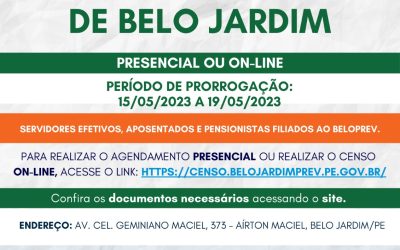 BELOJARDIMPREV prorroga período para realização do CENSO Previdenciário 2023.